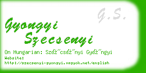 gyongyi szecsenyi business card